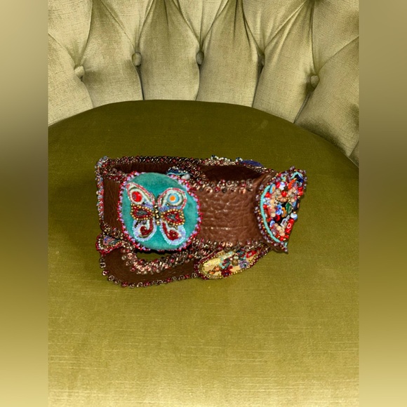 Vintage Handmade boho beaded belt Murano beads amazing piece rare find - Picture 16 of 16